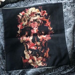 Floral skull pillow case